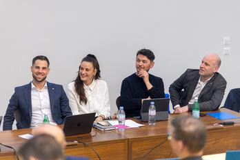 Josua Rieder, Kassier, Alessia Colledani, Marketing und Ausbildung, Kosove Dema, Vizepraesident, Carlo Durrer, Marketing und Veranstaltungen